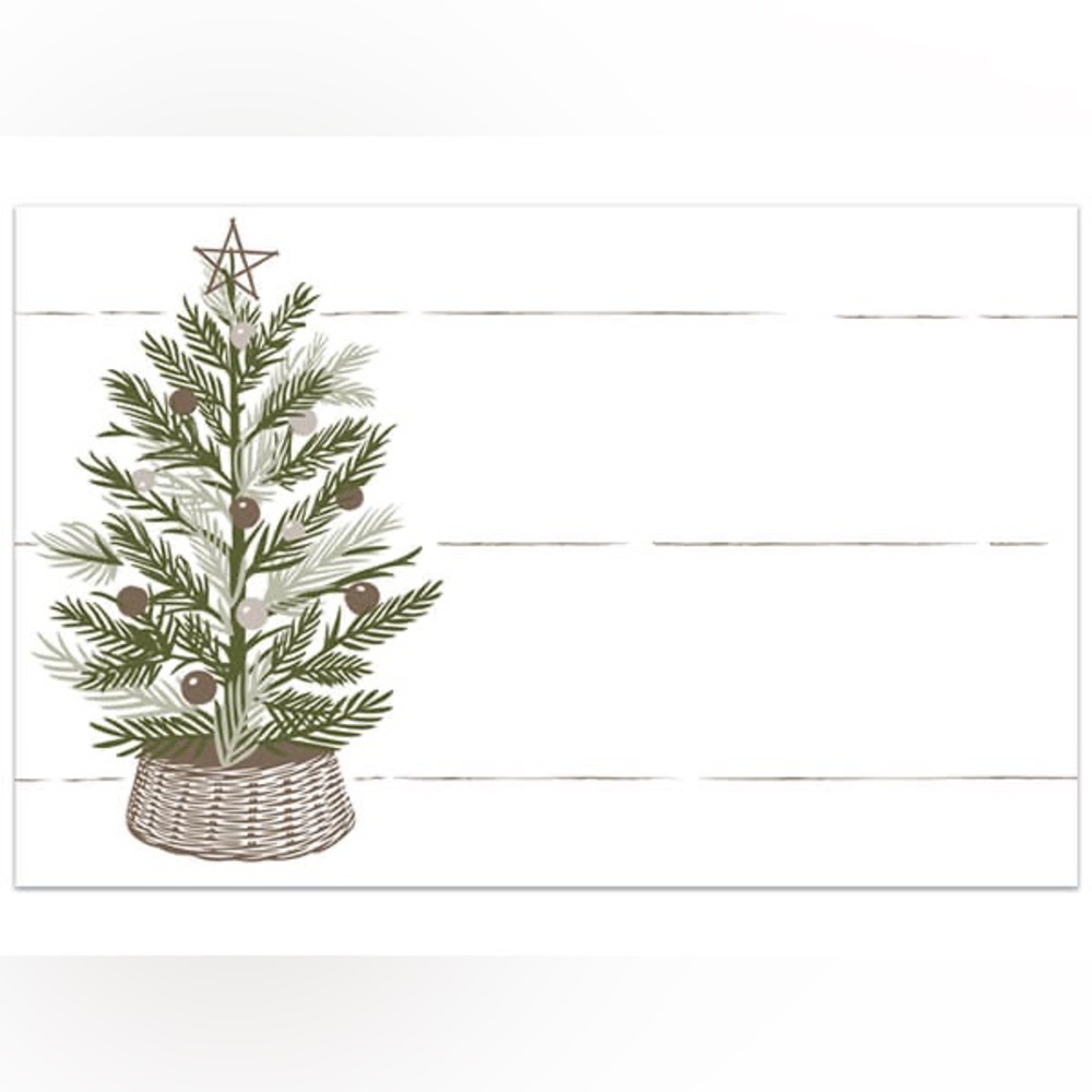 Pine Holiday Tree Matte Enclosure Card 3.5x2.25" Pack of 50